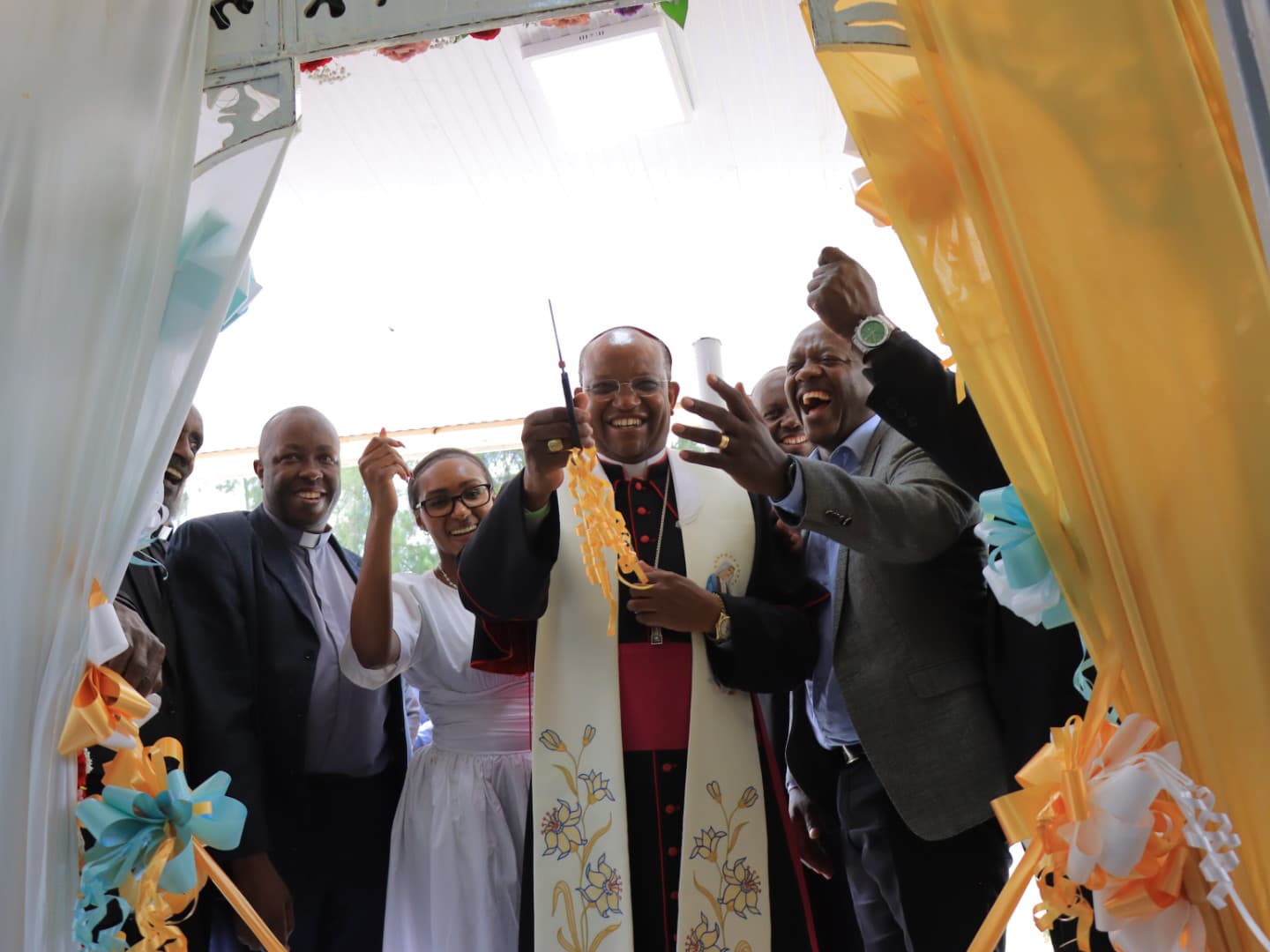 After cutting ribbon